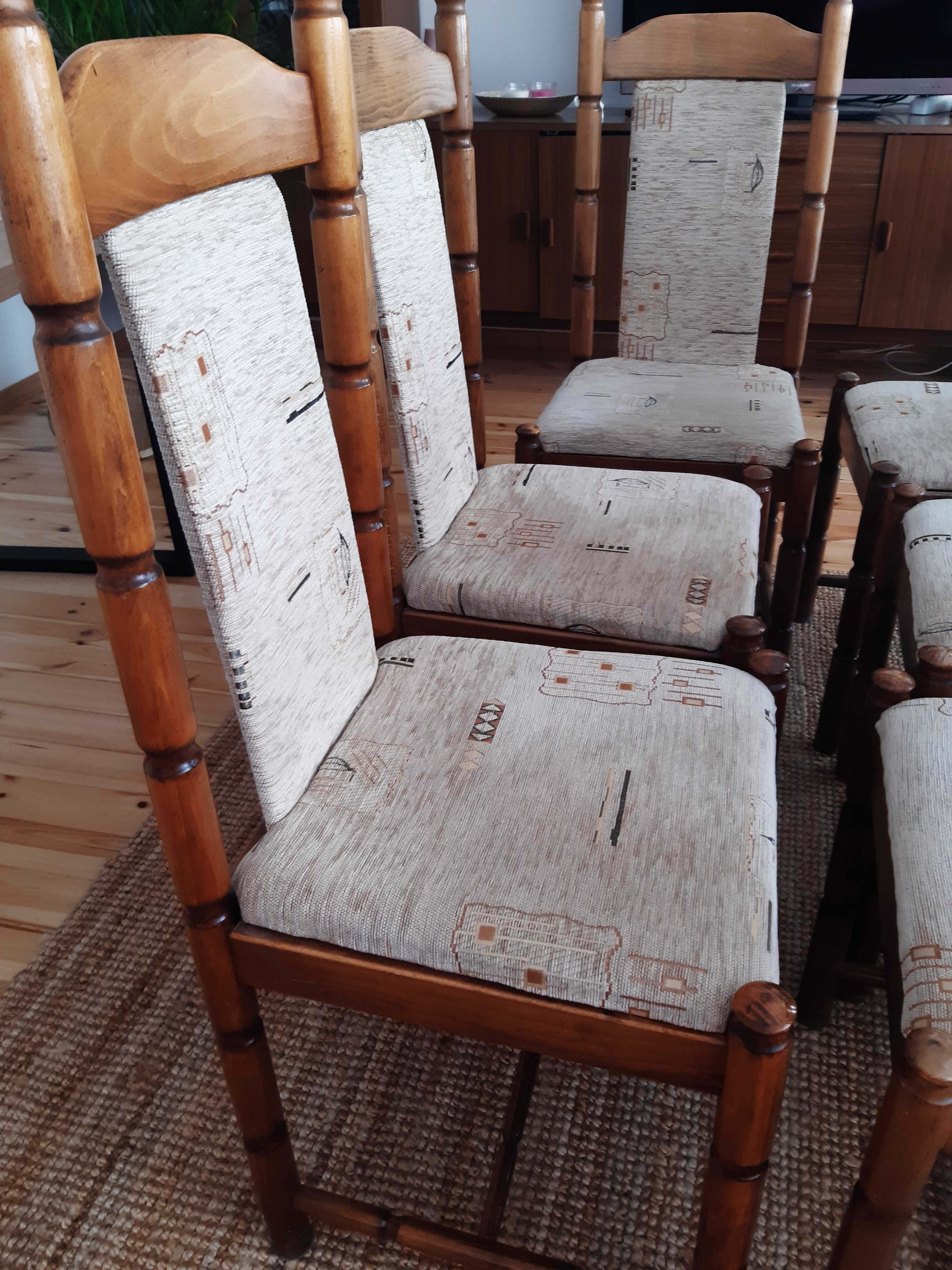 Drewniane krzesła, komplet 6 sztuk, vintage