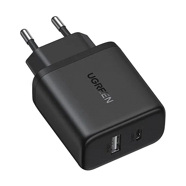 Ładowarka sieciowa Ugreen X227/20W GaN 1x USB-A 1x USB-C - czarna