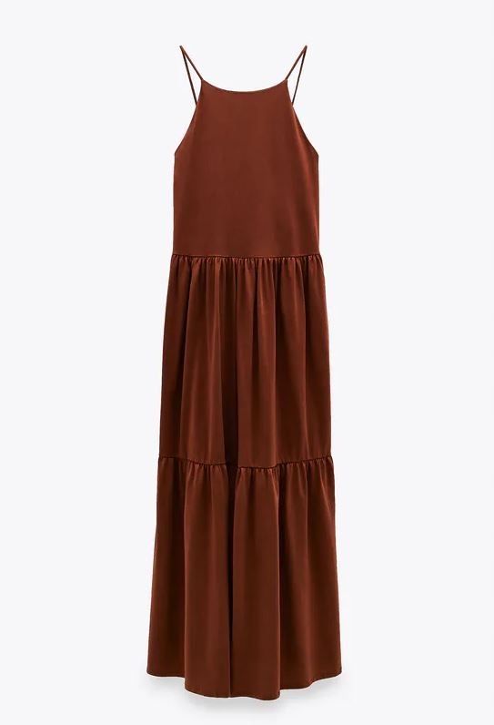 шоколадна трикотажна сукня сарафан Zara