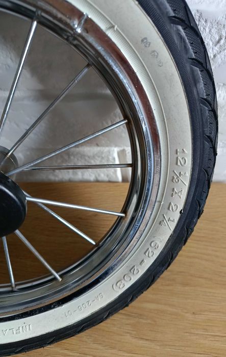 Koło do wózka dziecięcego 12 cali felga metalowa 2sztuki