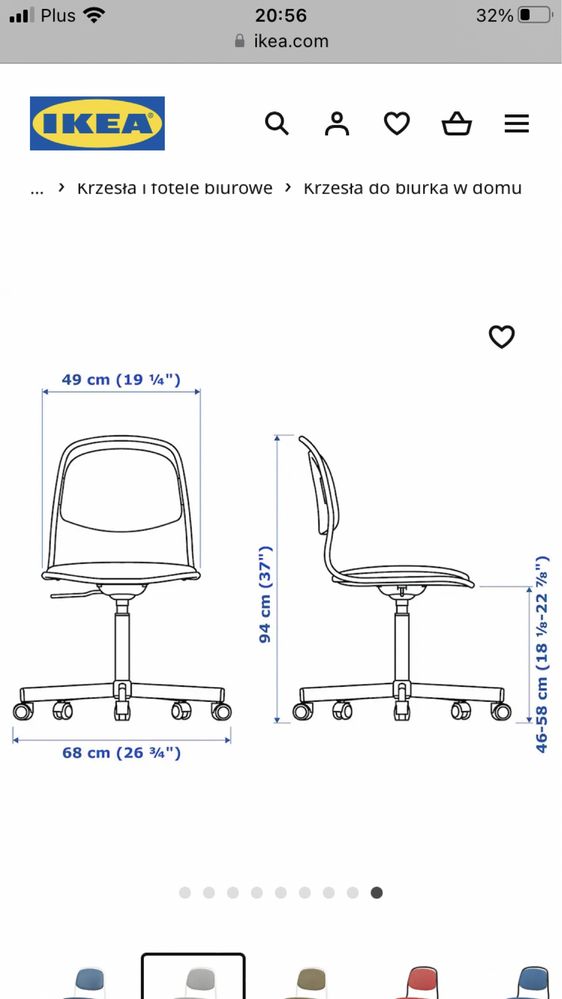 Krzesło biurowe NOWE ikea