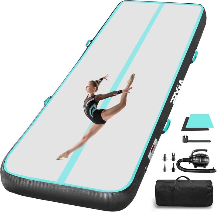 PPXIA Nadmuchiwana mata gimnastyczna 4 m z pompką elektryczną