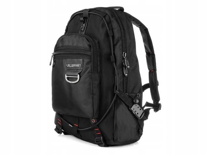 Czarny plecak miejski, pojemny na laptop, torba na wycieczki