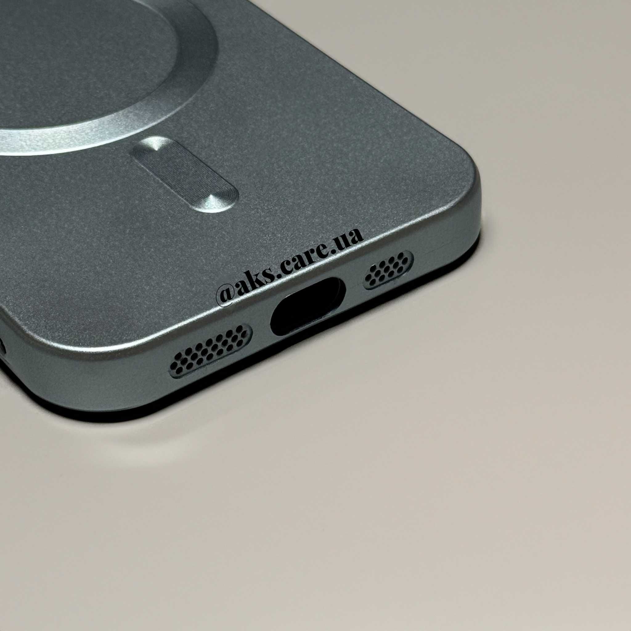 Блакитний силіконовий чохол MagSafe протиударний з лінзами iPhone