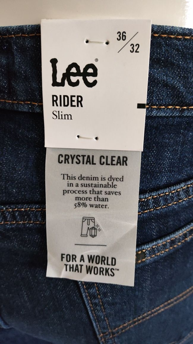 Lee Rider Slim DK Worn Kansas męskie jeansy jak rurki rozm 36/32