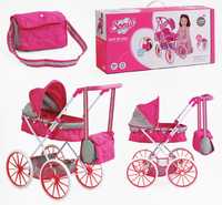 ХІТ! Візок для ляльок МО6918-1 коляска для кукол метал, кошик, сумка