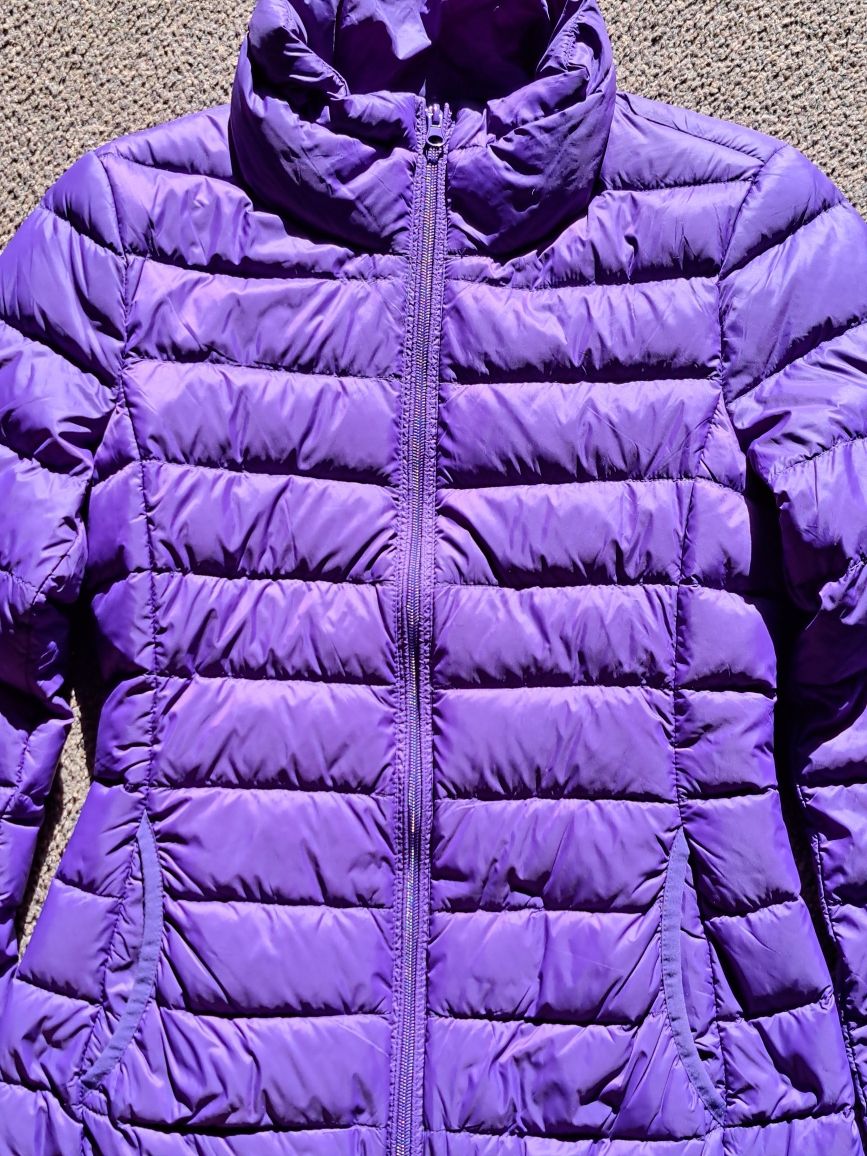 Benetton, kurtka puchowa, fioletowa