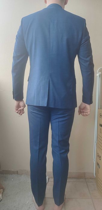 H&M Garnitur męski skinny, marynarka i spodnie rozmiar S/M r 34 granat