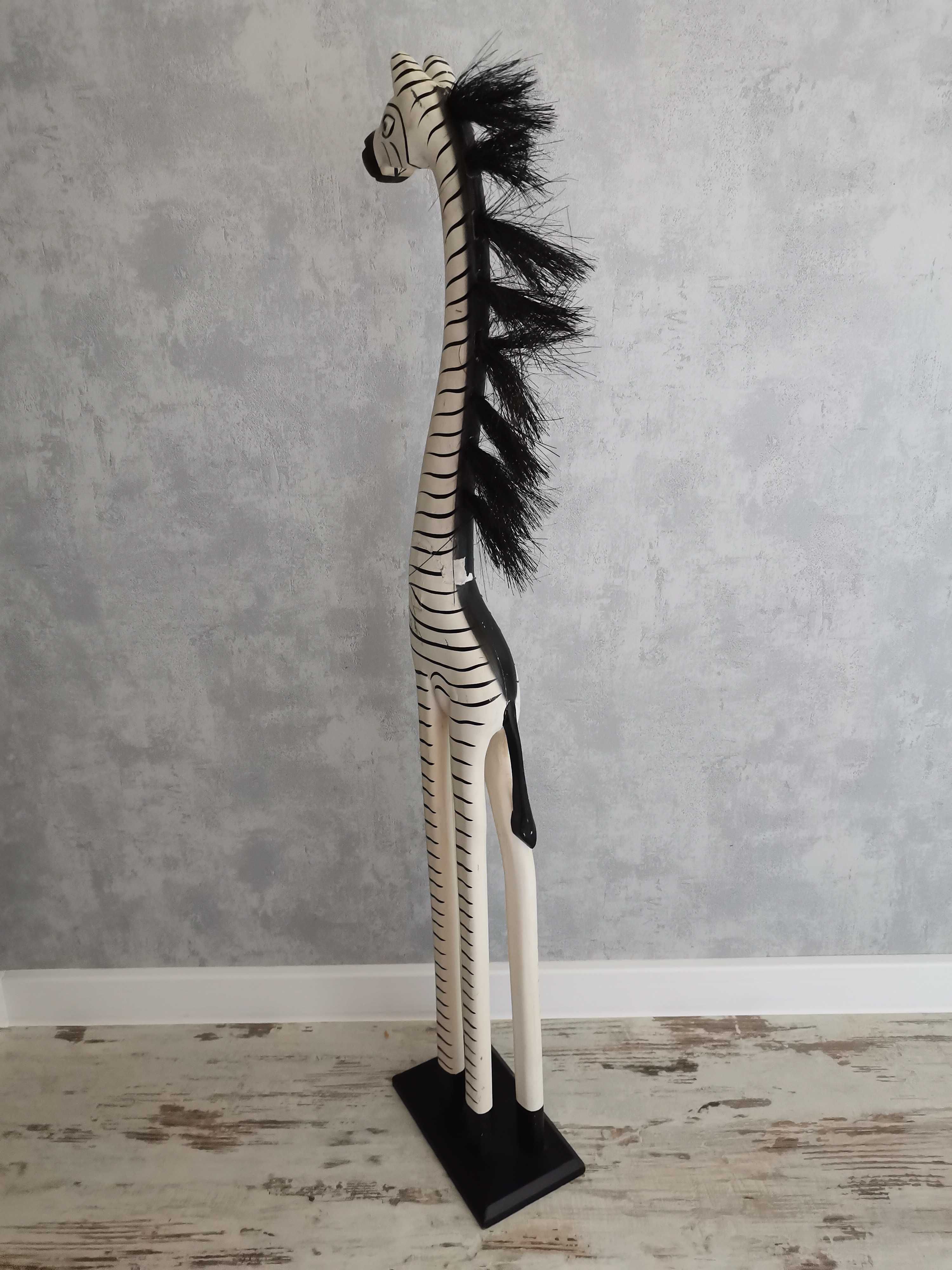 Wysoka drewniana figurka-zebra, wys. 100 cm