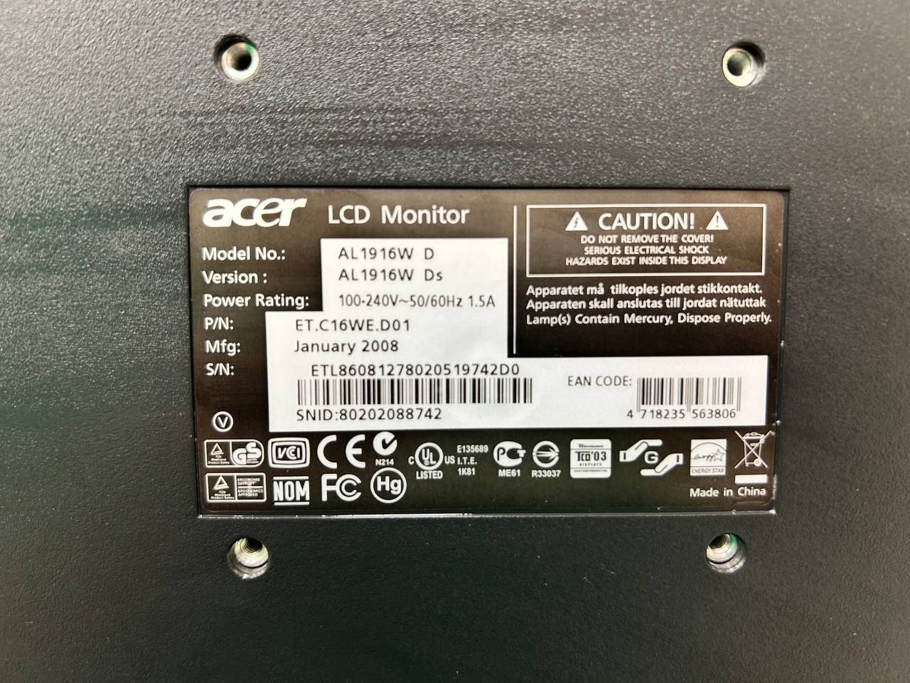 Монітор Acer Робочий