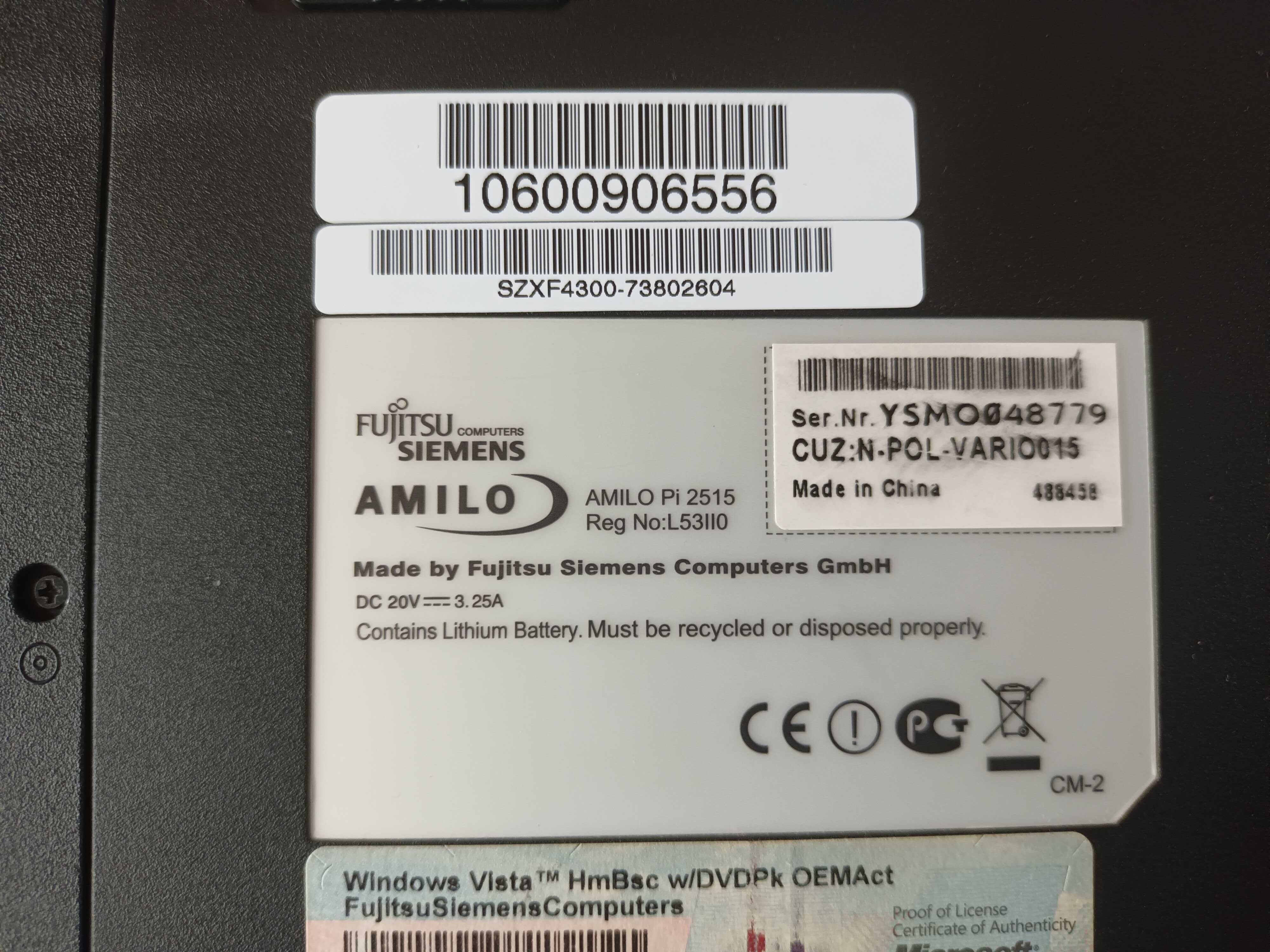 Laptop Fujitsu-Siemens Amilo