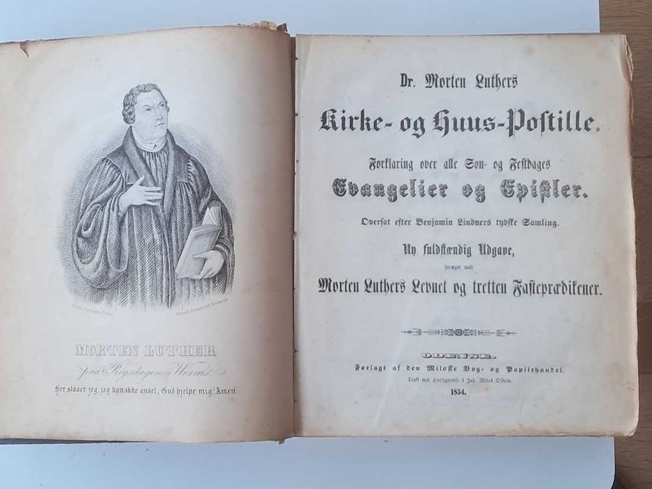 Starodruk - 1854 r.  - Martin Luter - Kazania