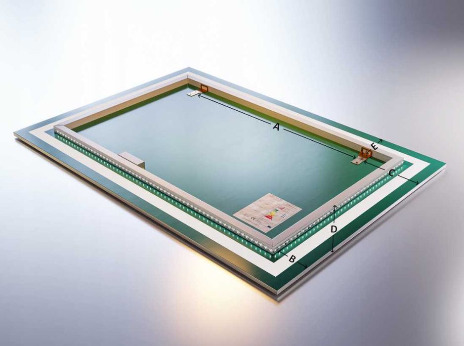 LUSTRO Podświetlane Led 50x70cm Dotykowe Dekoracyjne Loft - WYPRZEDAŻ