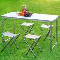 Легкий та міцний стіл 4 стільці для пікніка столик посилений табуретки