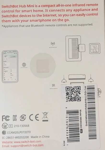 Switchbot Inteligentna Centralka Bramka Hub Mini Matter WiFI Bluetooth