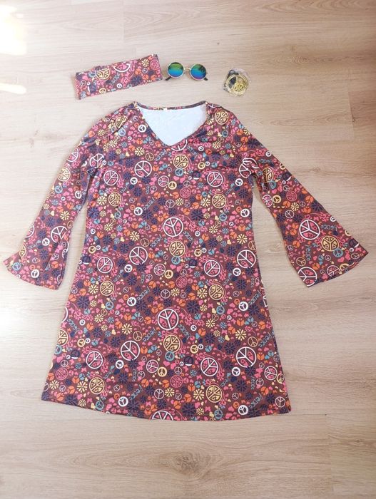 Strój karnawałowy hipiska lata 60-70 rozmiar XL