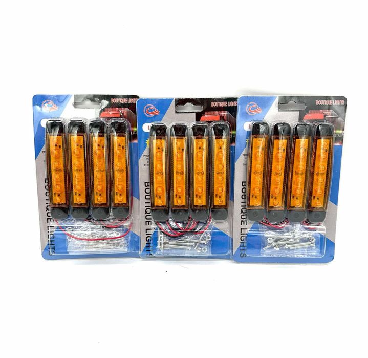 Obrysowe lampy pomarańczowe led 12 sztuk 9cm 12-24V