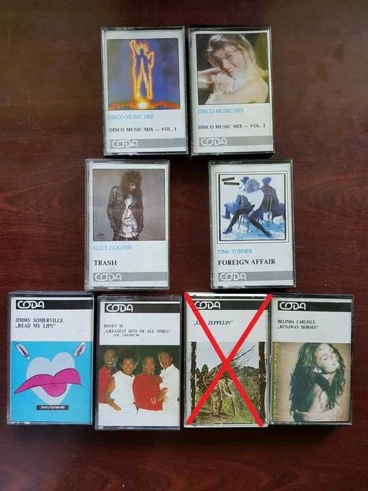 kasety Alice Cooper Led Zeppelin Boney M. Turner Somerville