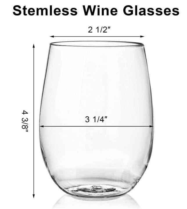 Zestaw 20 szklanek plastikowych do drinków/wina 480ml
