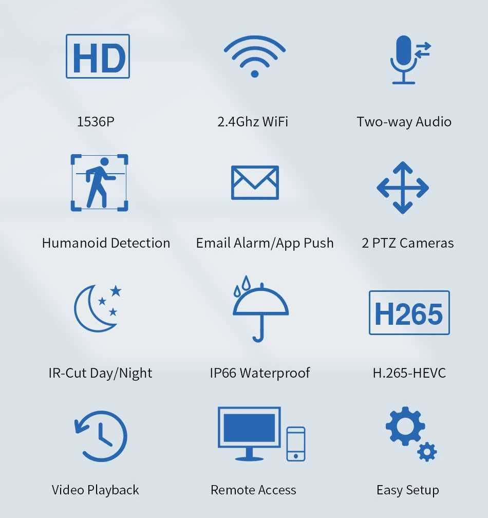 Kit 4 câmaras rotativas e fixas * WIFI * 3MP * Áudio * Visão Noturna