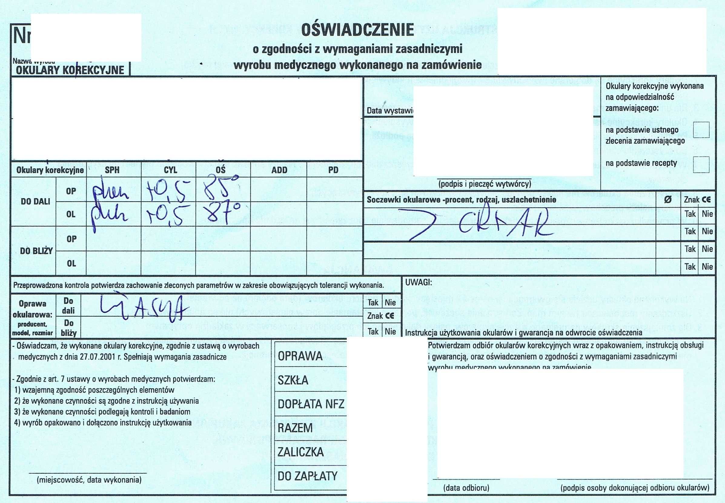 Okulary, oprawki Miraflex Baby One 2, szkiełka OP+0,5+1, OL+0,5+1