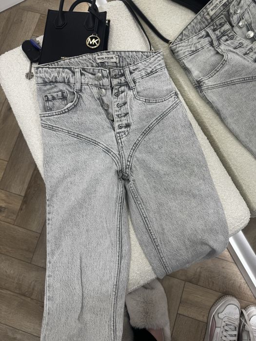 Джинси мом сірі xs