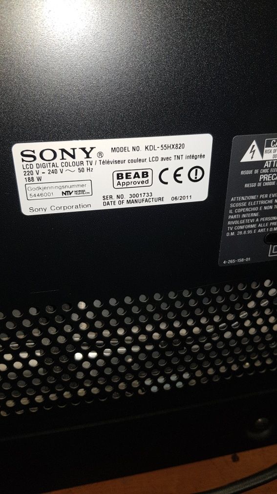 Telewizor Sony 55 KDL    HX-820