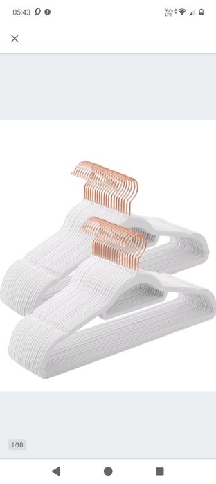 Wieszaki na ubrania aksamitne Białe lub Czarne