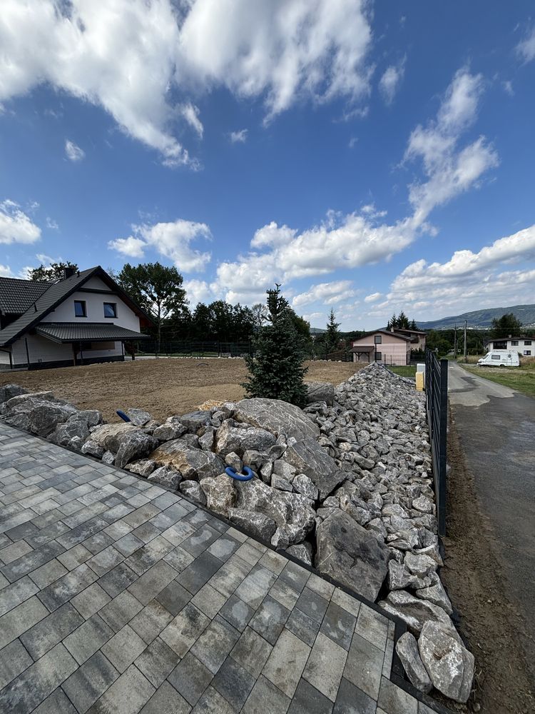 Elki betonowe bloki mury oporowe ukladanie skał ploty betonowe skarpy