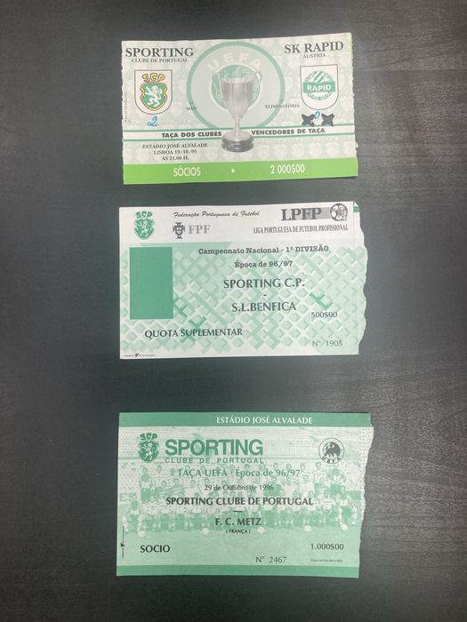 Bilhetes do Sporting antigos