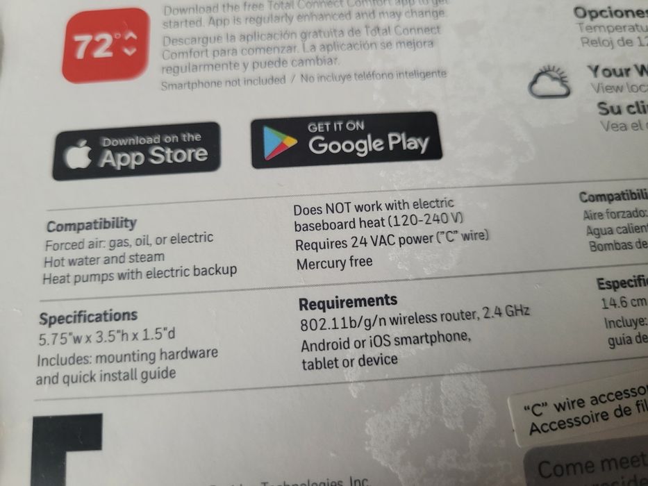 Термостат wifi HONEYWELL USA RTH6580WF