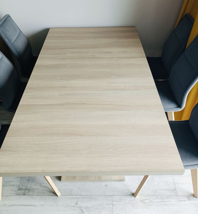Stół drewniany rozkladany 160 x 90 cm Duży Gratis