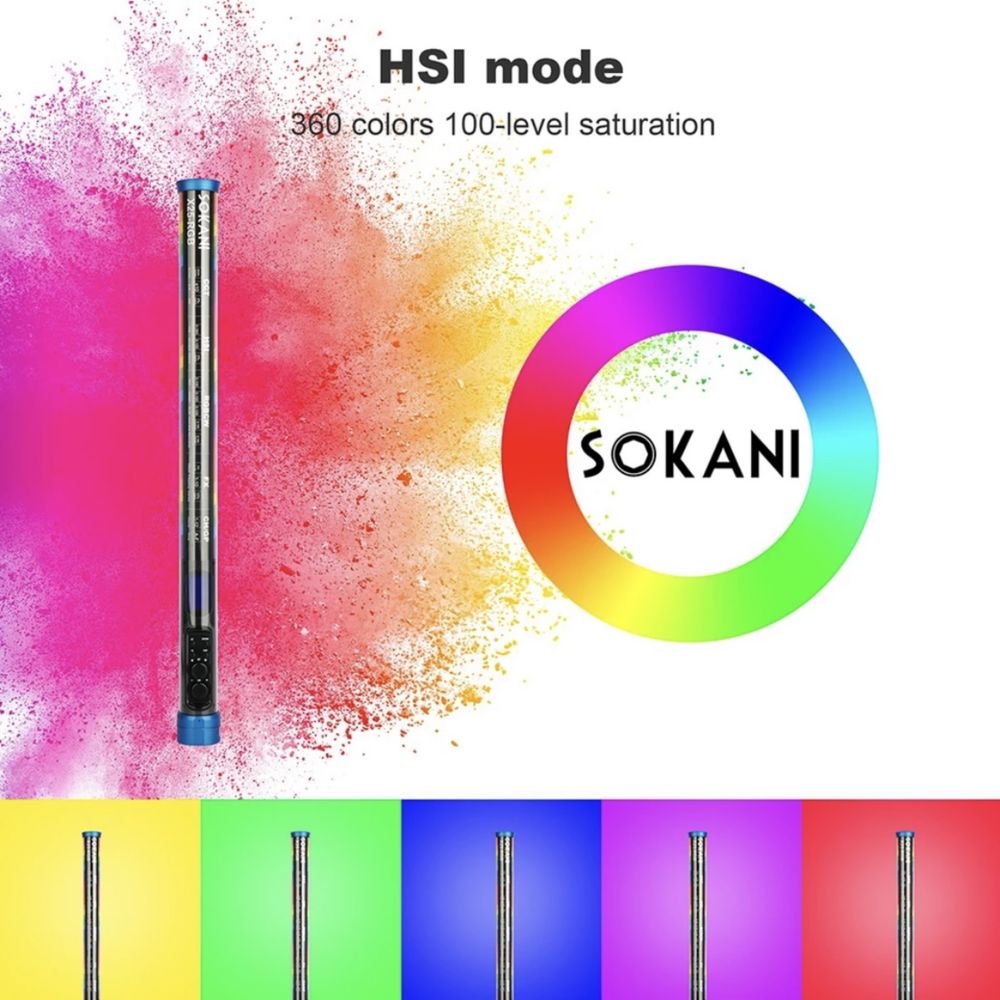 SOKANI X25 RGB Портативна світлодіодна лампа з вбудованим акумулятором