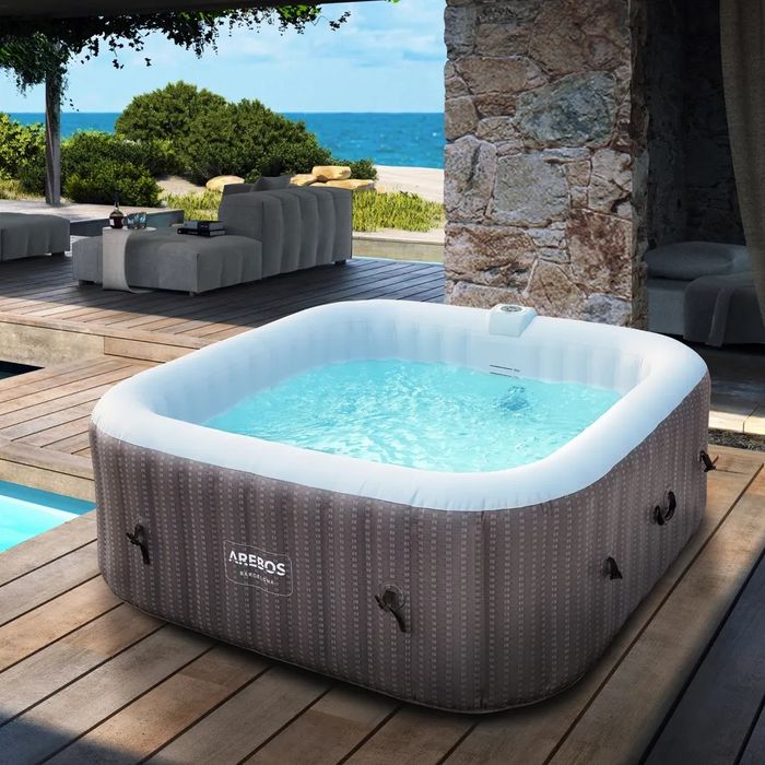 Nadmuchiwane jacuzzi AREBOS "Barcelona", 185x185 cm, wewnątrz i na zew