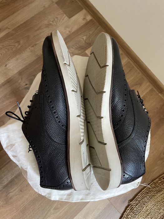 Czarne skórzane klasyczne butt Massimo Dutti 45 + woreczek