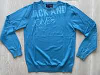 Sweter Jack&Jones niebieski. Piękny. Rozmiar M.