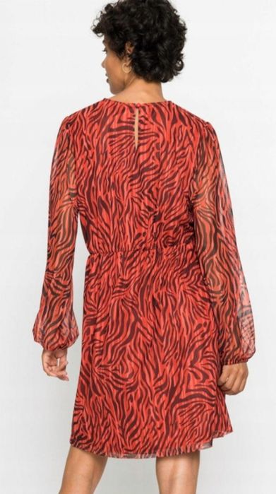 Wyprzedaż sukienka 48 50 siateczka wesele komunia elegancka zebra