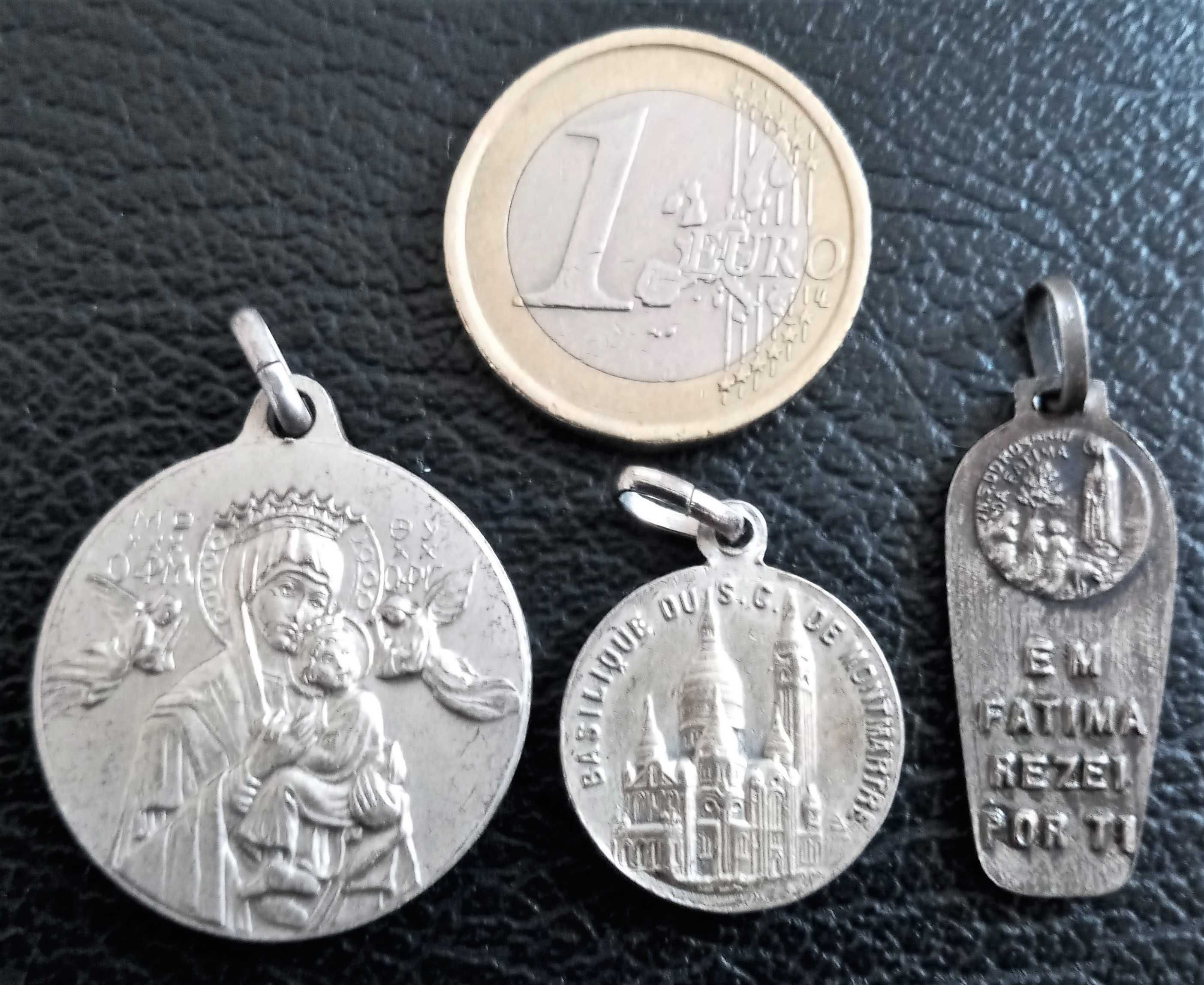 3 Medalhas Religiosas Fátima Sacré Coeur João Paulo II