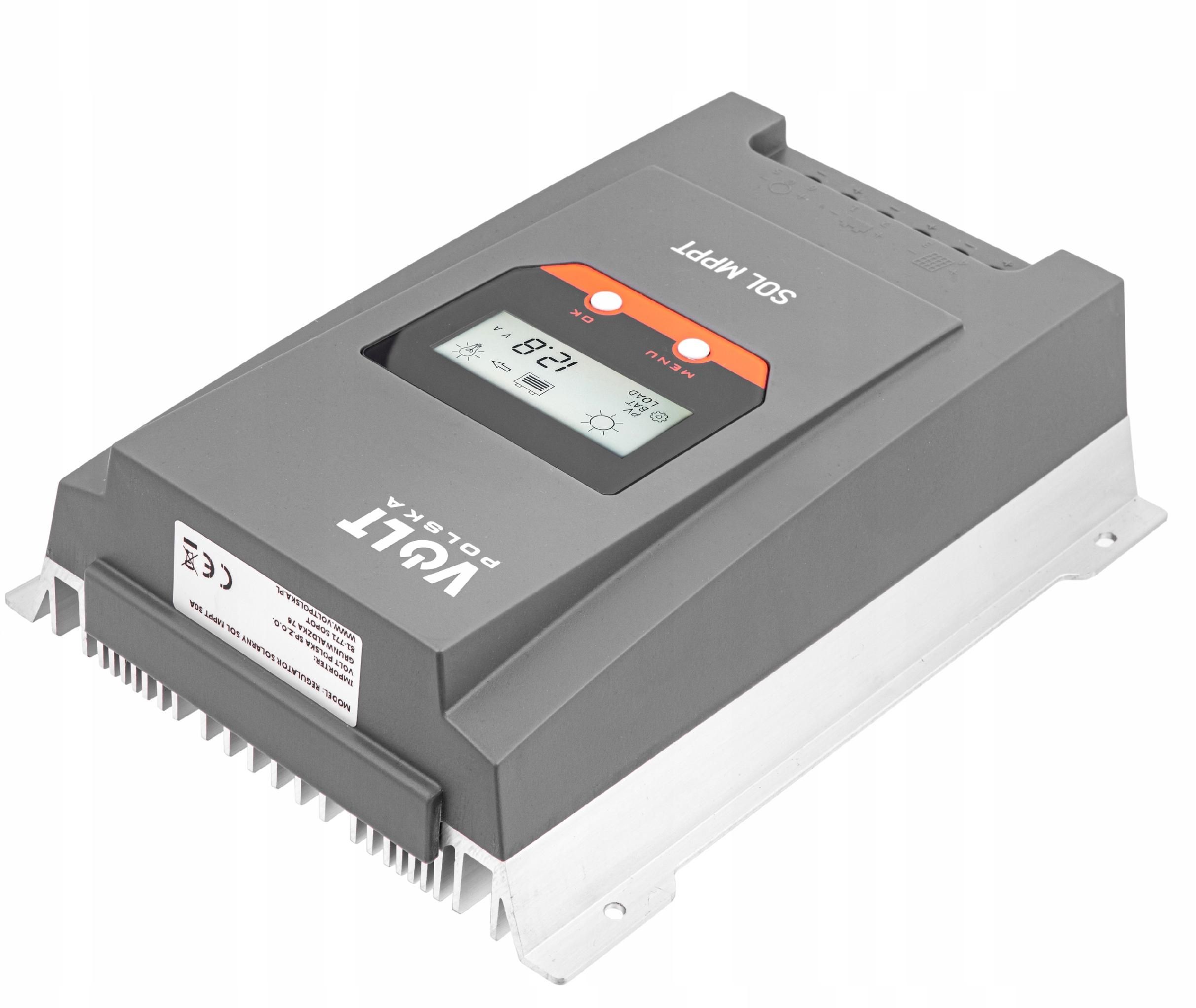 Regulator ładowania solarny 12v panel lcd 30a MPPT [SOL66]