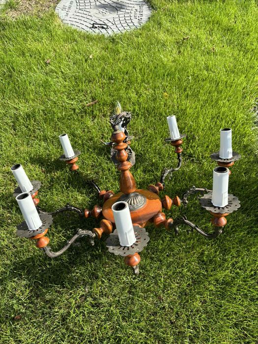 Lampa wisząca żyrandol z PRL