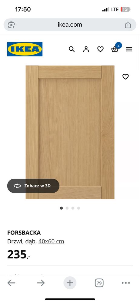 Ikea Front drzwi kuchenny forsbacka 60x40