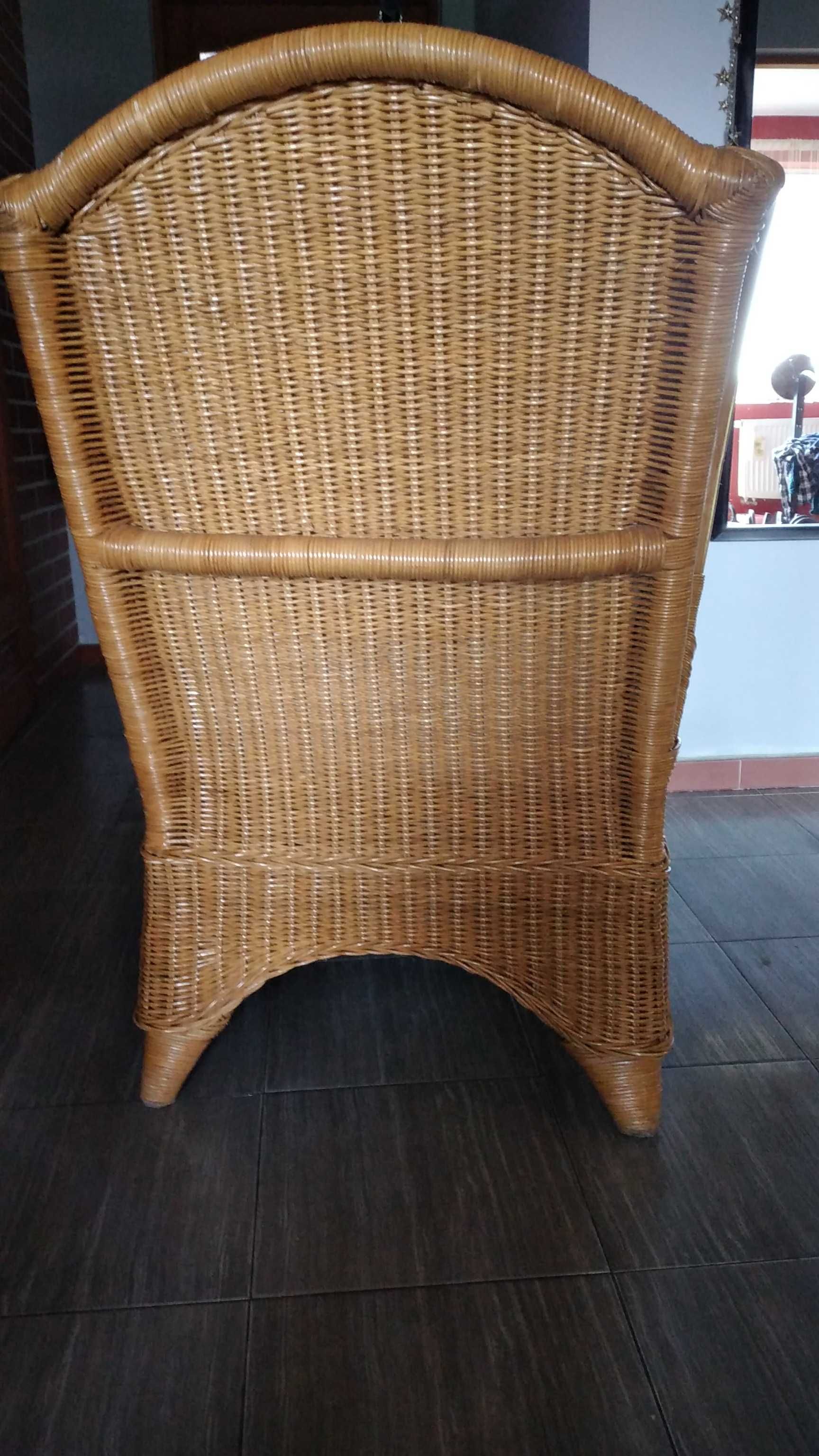 Dwa fotele naturalny rattan