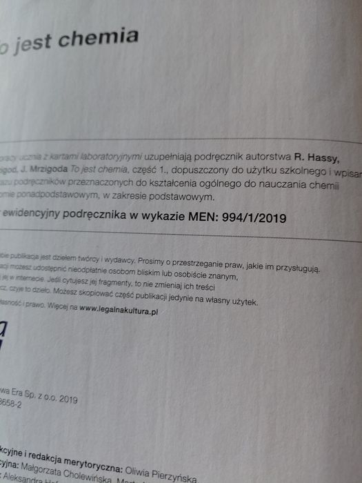 To jest chemia 1 karty pracy ucznia