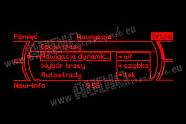 AUDI MMI LOW BASIC polskie menu lektor mapa