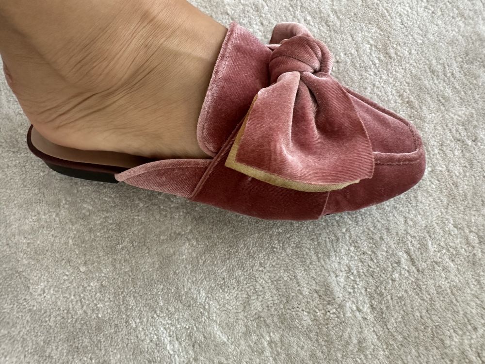 Mules Rosa Velho em veludo - stradivarius (37)