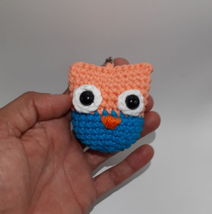 Porta chaves corujas em crochet