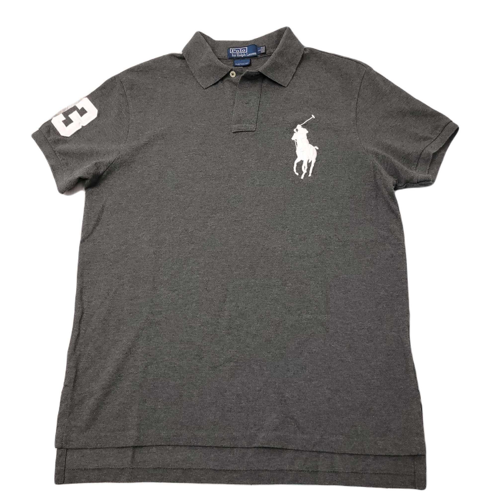 POLO RALPH LAUREN Fit No.1 Męska Koszulka Polo Slim Big Pony L Szara