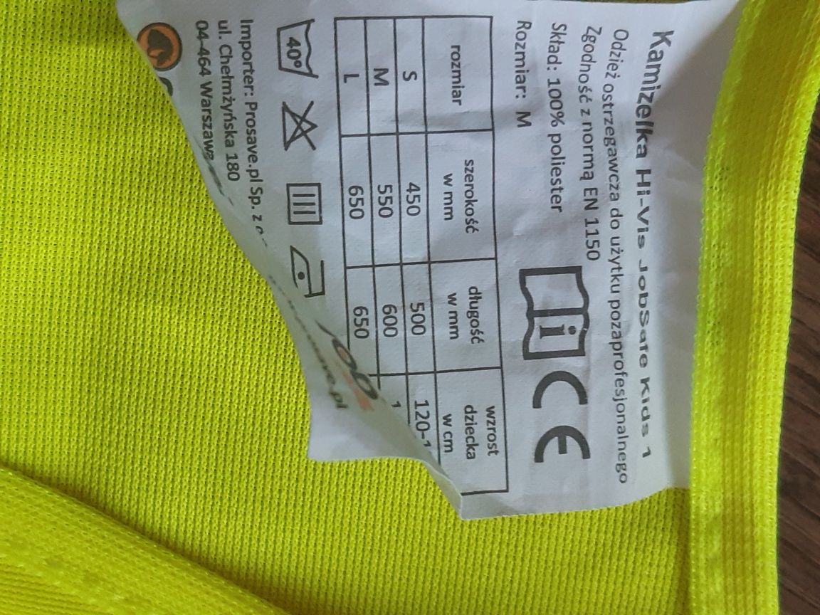 Kamizelka odblaskowa żółta neon z logo M