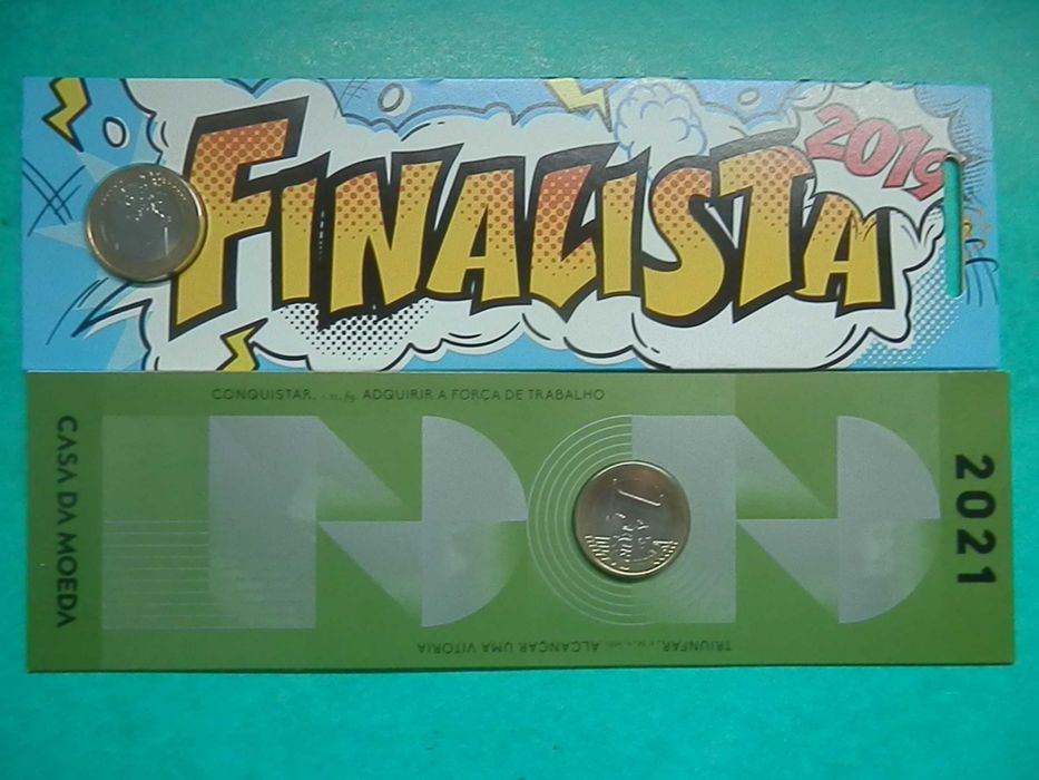 1380 - Euro: 1,00€ FDC finalista 2019 e 2021, as 2 por 17,00