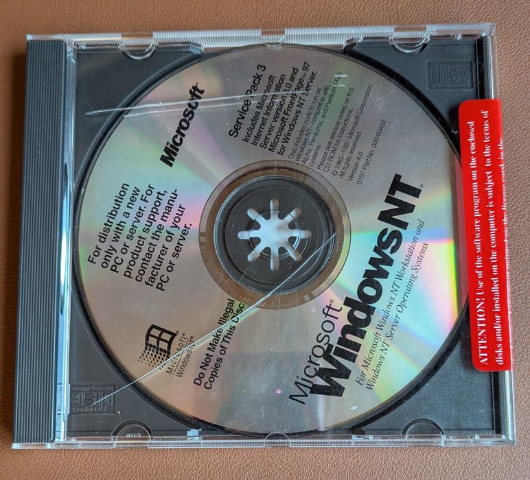 Microsoft Windows NT Service Pack 3 selado